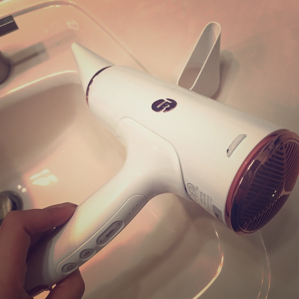 T3 white and rose gold hair dryer